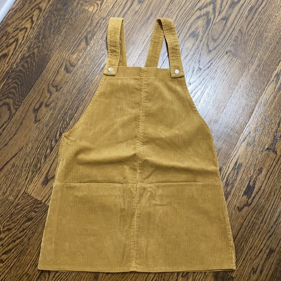 Zara Dresses & Skirts - ZARA Mustard Brown Corduroy Mini Dress